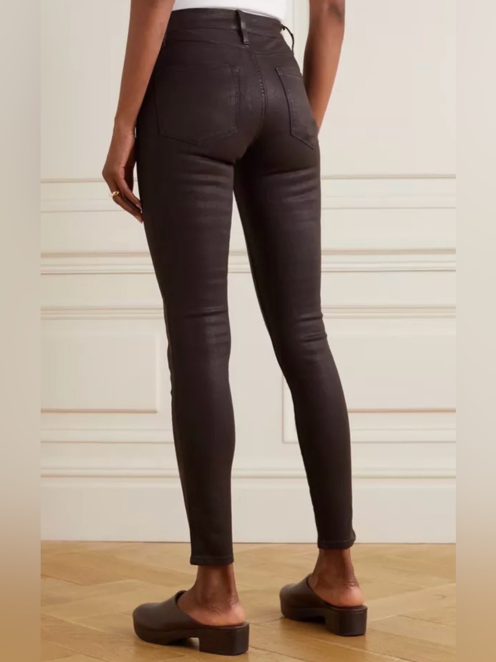 frame black coated le skinny de jeanne jeans